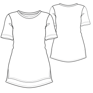 Moldes de confeccion para DAMA Tallas Grandes Remera 2997